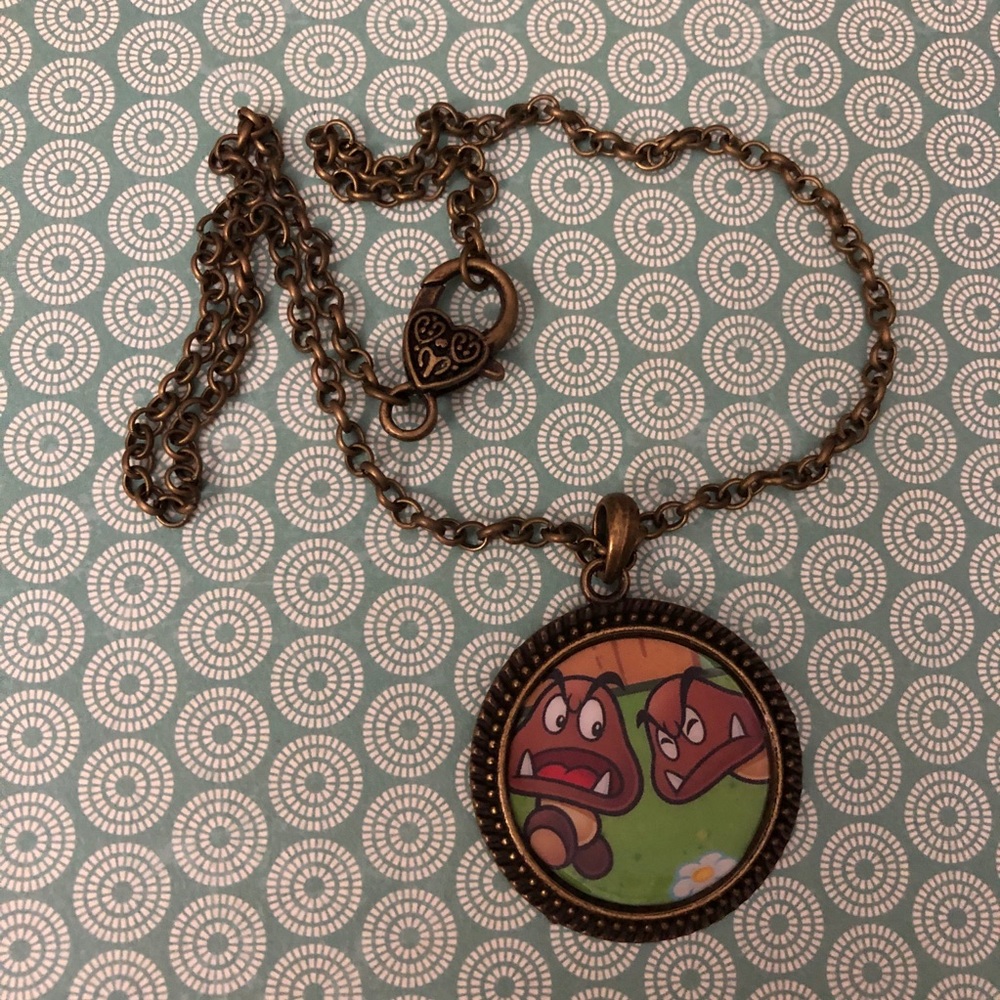 Super Mario Bros Goomba Pendant Necklace oOaK